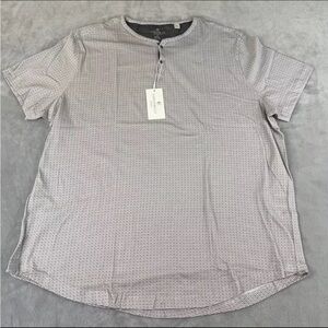 Con.Struct Henley mens Short Sleeve Lightweight printed 2 button shirt size XXXL